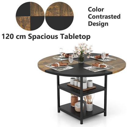 120 cm Dining Table with 2-tone Color-blocked Design