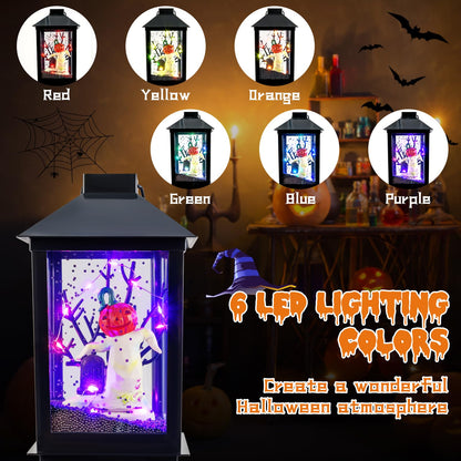 155 cm Halloween Lamp Post Sound-Activated with Black Snowy Effects