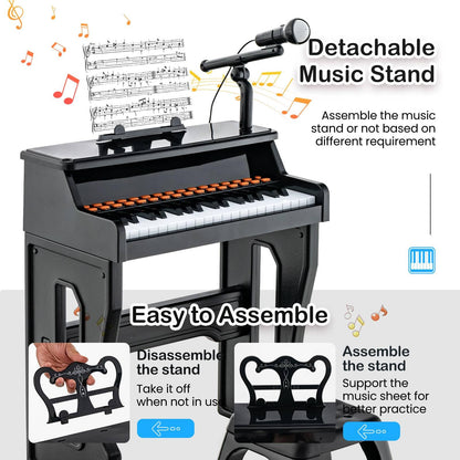 37-Key Electronic Piano Keyboard with Adjustable Microphone