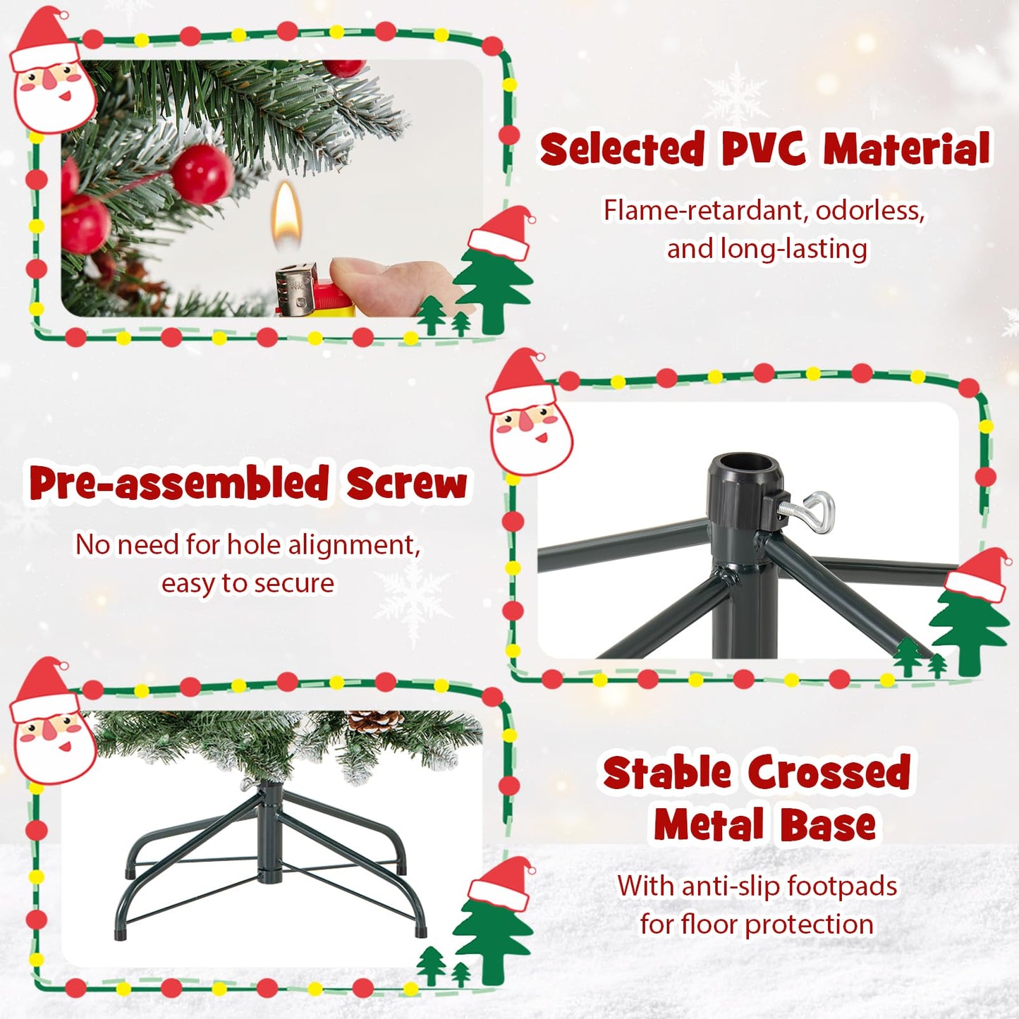 Artificial Christmas Tree with Branch Tips and Natural Pine Cones