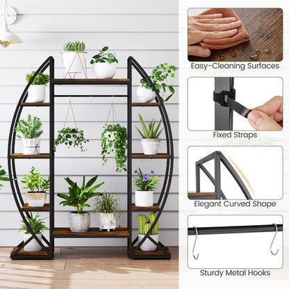 160CM Tall Indoor Plant Stand with Grow Lights