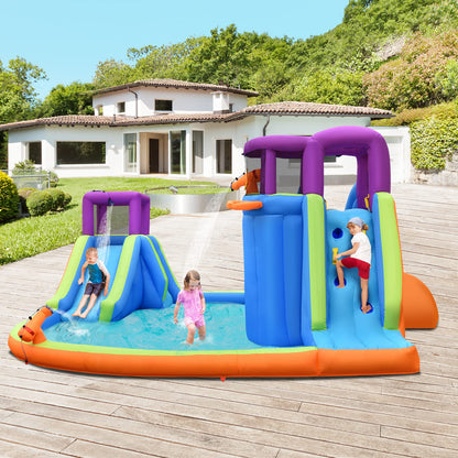 Kids Bouncer Jumping Water Park with Double Slides & Water Guns