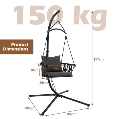 Hammock Swing Chair with Stand and Cushion