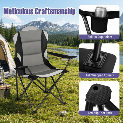 Pack Folding Camping Chair, Large Padded Chair
