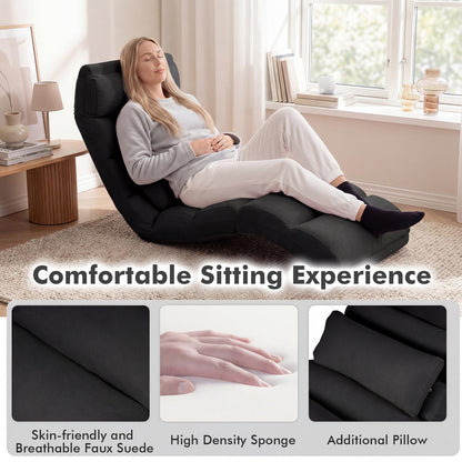 Folding Sofa Bed, 5-Position Adjustable Lazy Floor Sofa Chair Bed