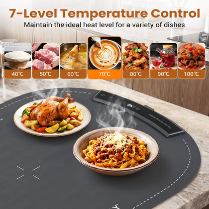 Electric Food Warming Mat, Roll-Up Buffet Warmer 7 Heat