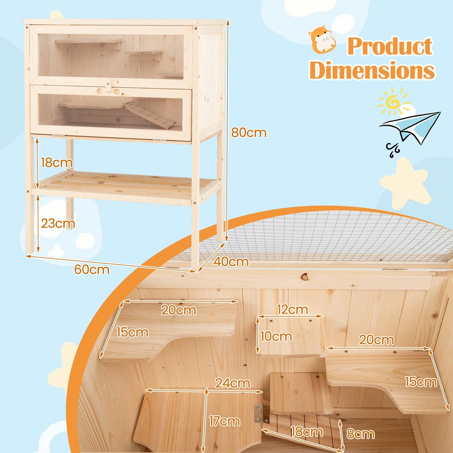 Wooden Hamster Cage