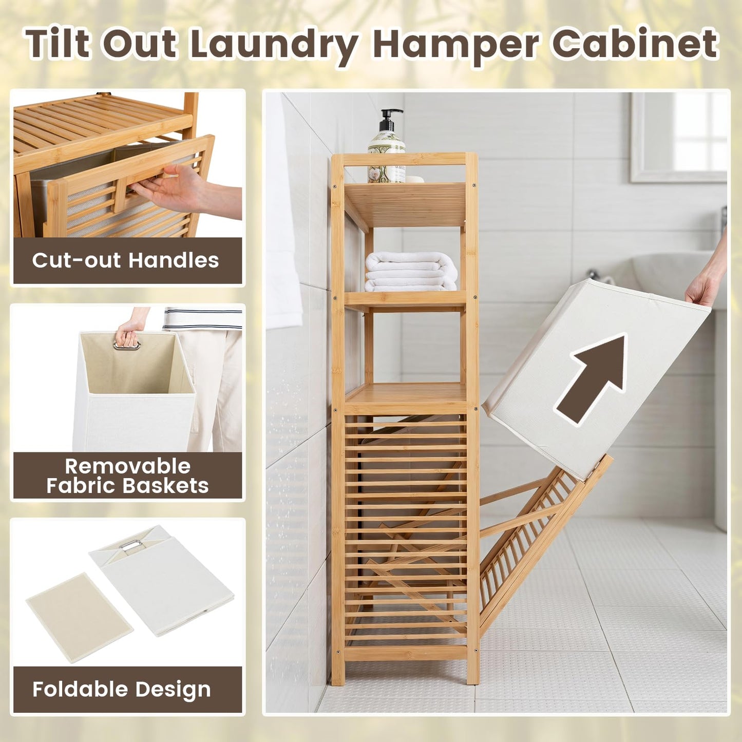 Tilt Out Laundry Basket, Pull Out Laundry Hamper Cabinet