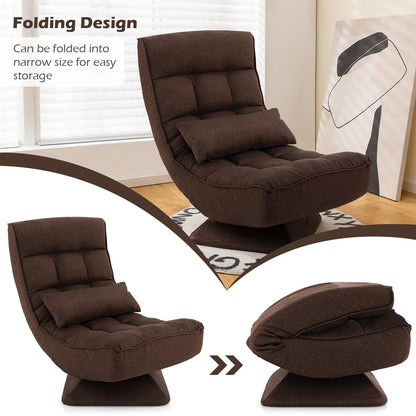 4-Position Adjustable Floor Chair with Swivel Base