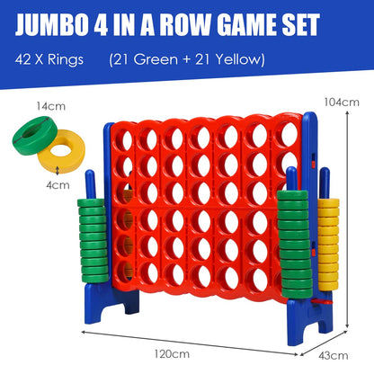 Giant Connect 4 with 42 Jumbo Rings & Quick-Release Slider