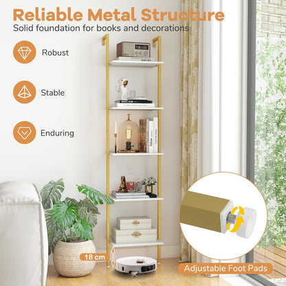 Tall Narrow Wall Bookshelf Open Display Rack