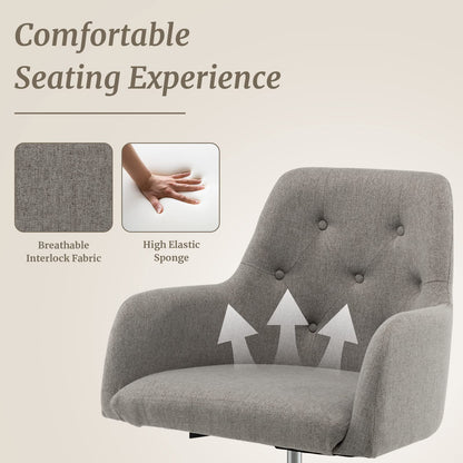 Height-adjustable Reception Chair with Rolling Casters for Office