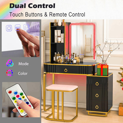 RGB LED Vanity Set with Mirror and Lights
