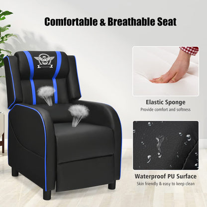 Adjustable Gaming Chair with Footrest Headrest and Lumbar Support