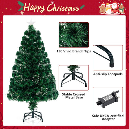 Optical Fiber Christmas Tree Pre-Lit Artificial Xmas Tree