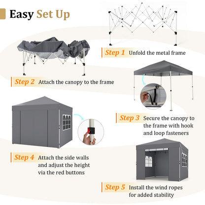 3m x 3m Pop Up Gazebo, Waterproof Outdoor Canopy Tent