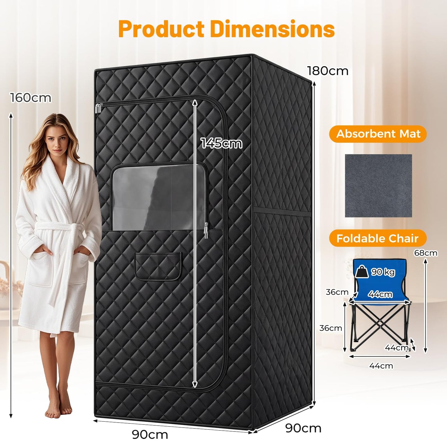 Portable Infrared Sauna Steam, Full Body Sauna Tent Steam Room with 3/4 Heaters