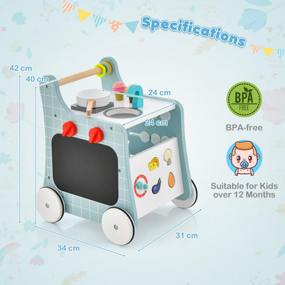 6 in 1 Wooden Baby Walker for 12 Months +