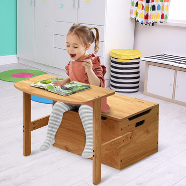 3-in-1 Kids Table and Chair Set with Toy Storage Box