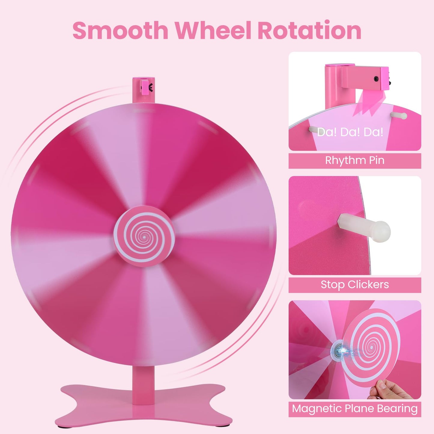 Tabletop or Floor Standing Spinning Prize Wheel with Blackboard Marker