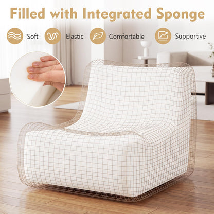 Bean Bag Chair for Adults, Teddy Fleece Lazy Floor Sofa Beanbag Chair