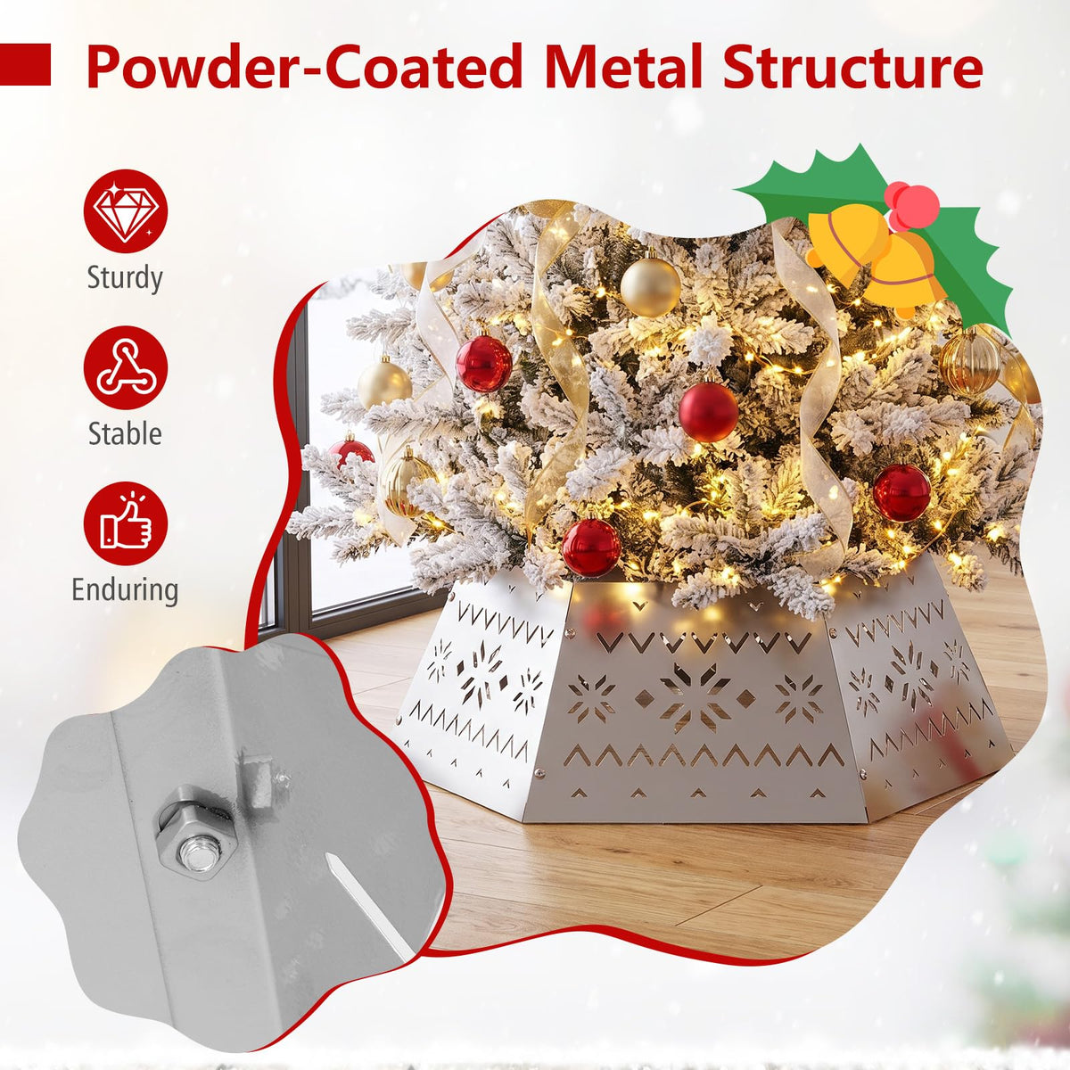 71cm Silver Metal Christmas Tree Collar