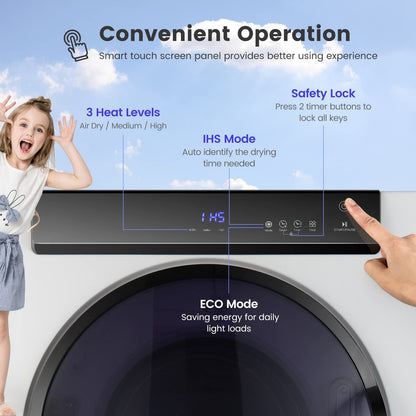 4KG Compact Dryer with Stainless Steel Tub and Multi-layer Filtration