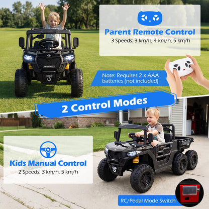 24V Ride on Dump Truck with Electric Dump Bed 4WD with Remote and Music