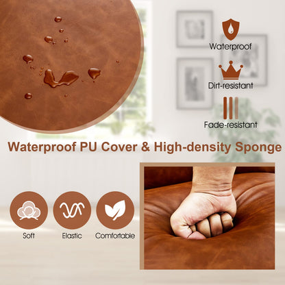 PU Leather Accent Chair with Armrests Backrest and Seat Cushion