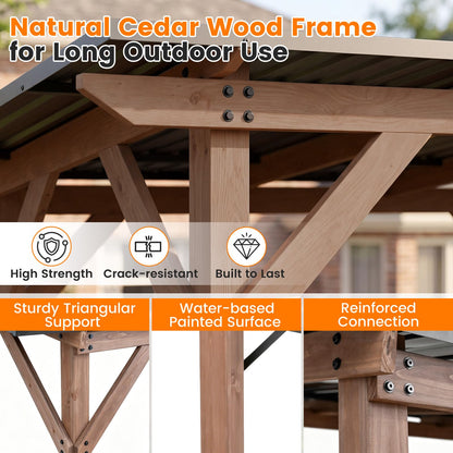 263 x 151 cm Grill Gazebo with 2 Side Serving Shelves