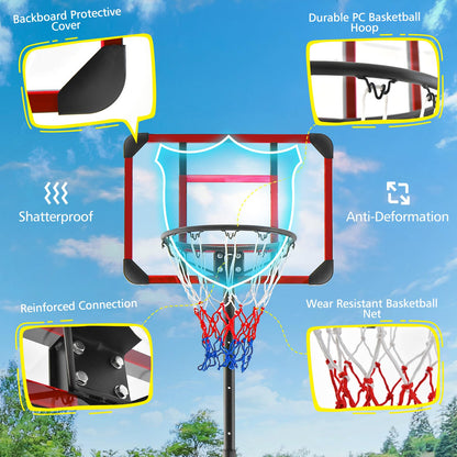 Basketball Hoop and Goal Set with Wheel for Basketball Gym