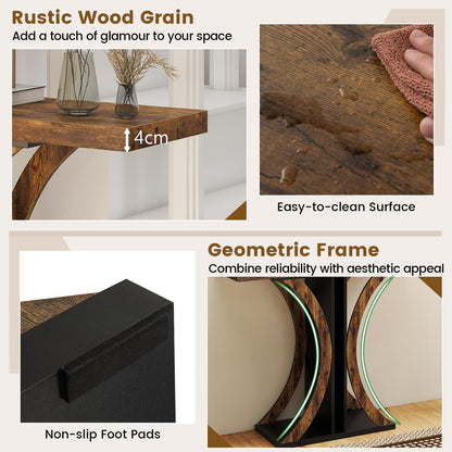Console Table 100 cm Rectangular Entryway Table with Geometric Frame