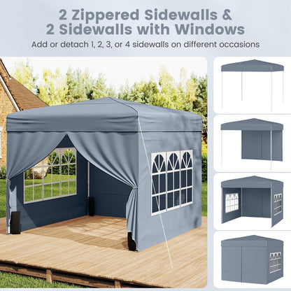 Pop up Gazebo, Outdoor Canopy Tent with 4 Removable Sidewall