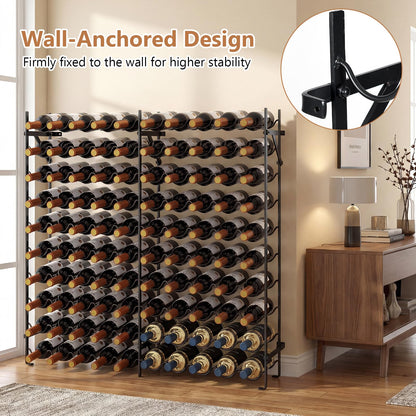 100 Bottles Wine Rack, 10-Tier Wine Holder Stand with Wall-Anchored Design