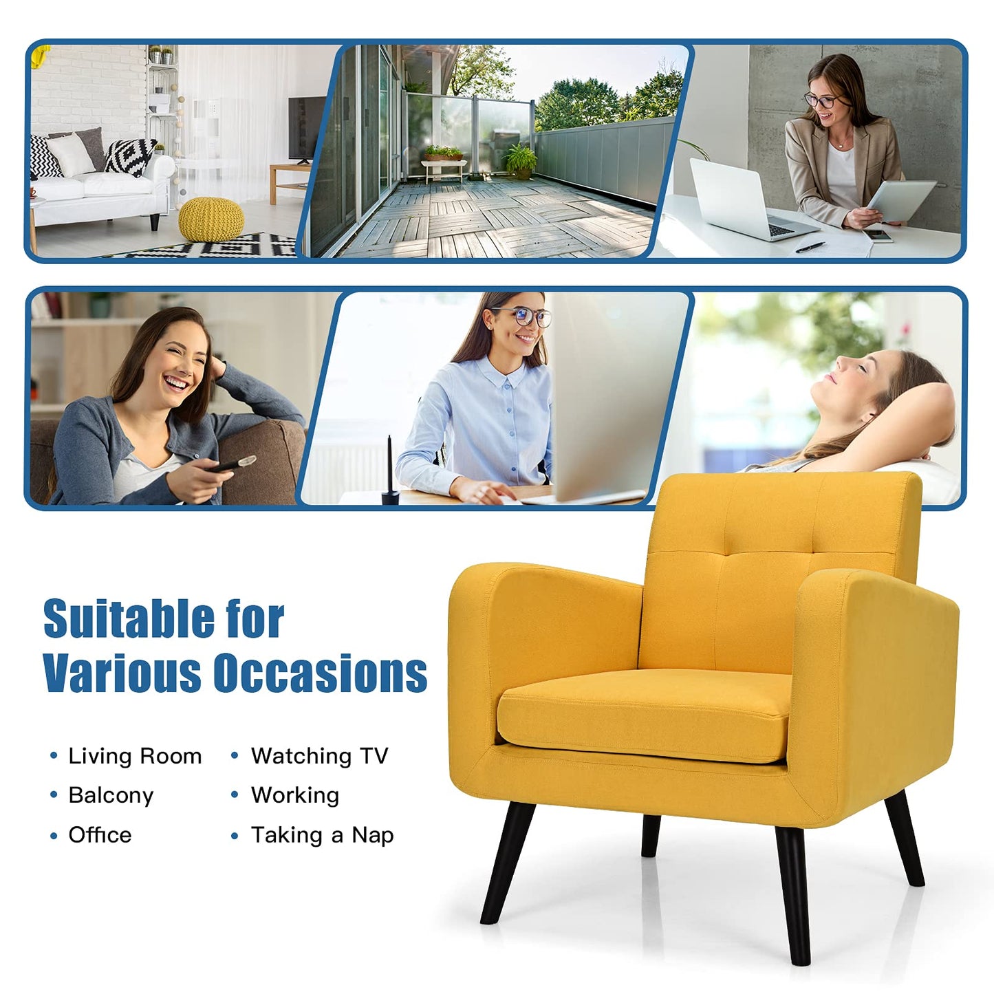 Button Tufted Resting Sofas Leisure Guest Sofa