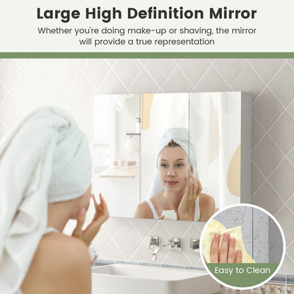 Frameless Bathroom Wall Mounted Medicine Cabinet with Mirror