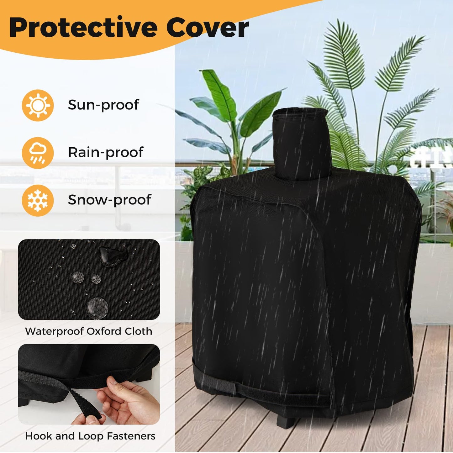 45 cm Outdoor Pizza Oven with Pizza Stone and Oxford Cloth Cover