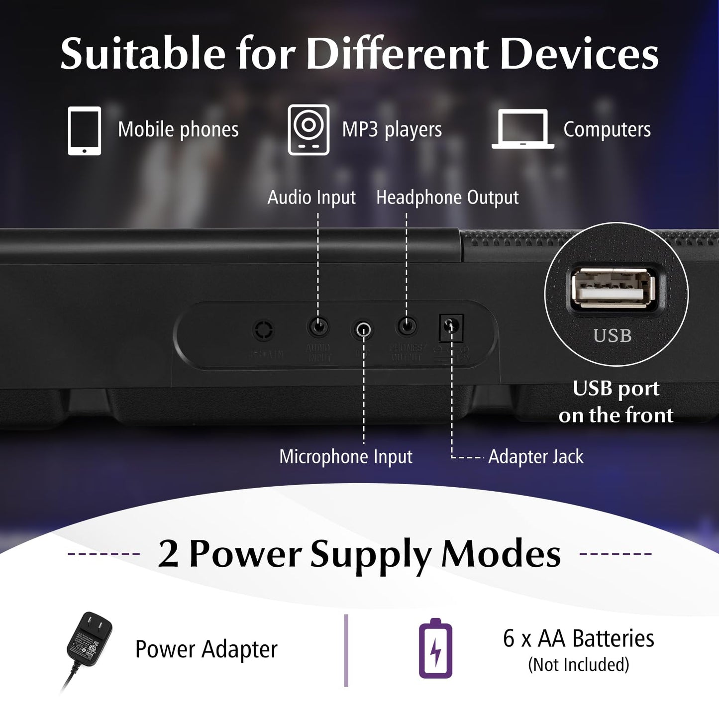 61-Key Portable Electronic Keyboard Piano Complete Digital Piano Set