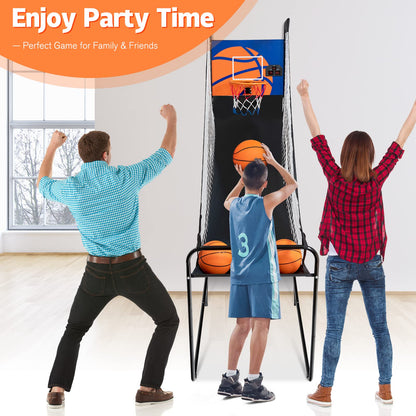Folding Basketball Arcade Game with Electronic Scorer and Buzzer