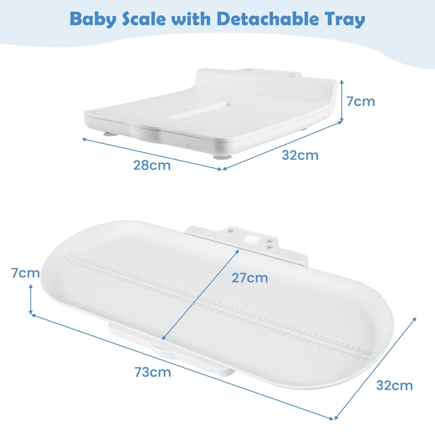 Baby Scale with Detachable Tray Infant Scale Weight Digital for Body Weight & Height Measurement