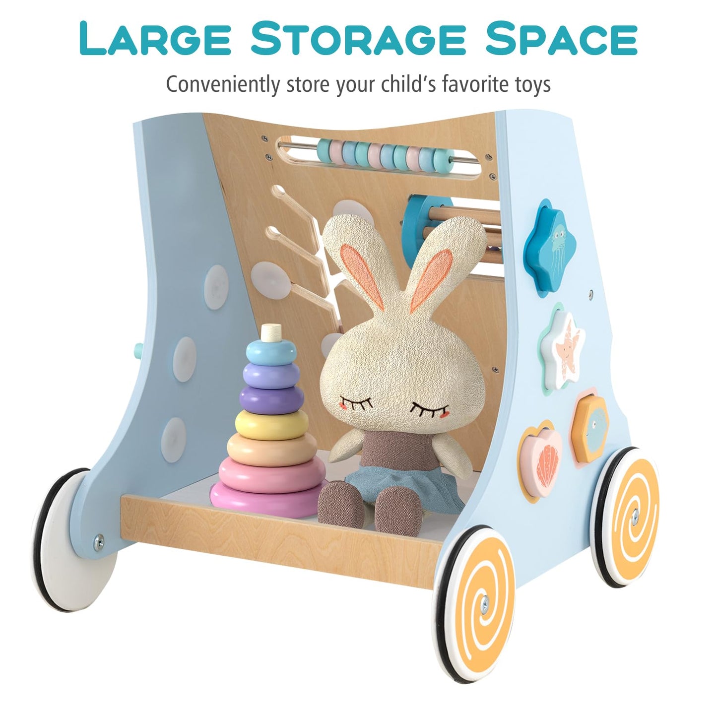 Push and Pull Learning Activity Center with Wheels