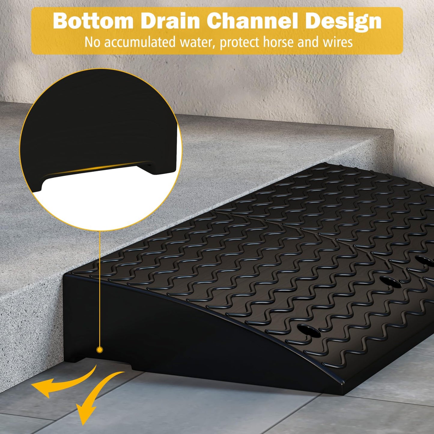 Heavy Duty Curb Ramp Set with 4 Expansion Bolts