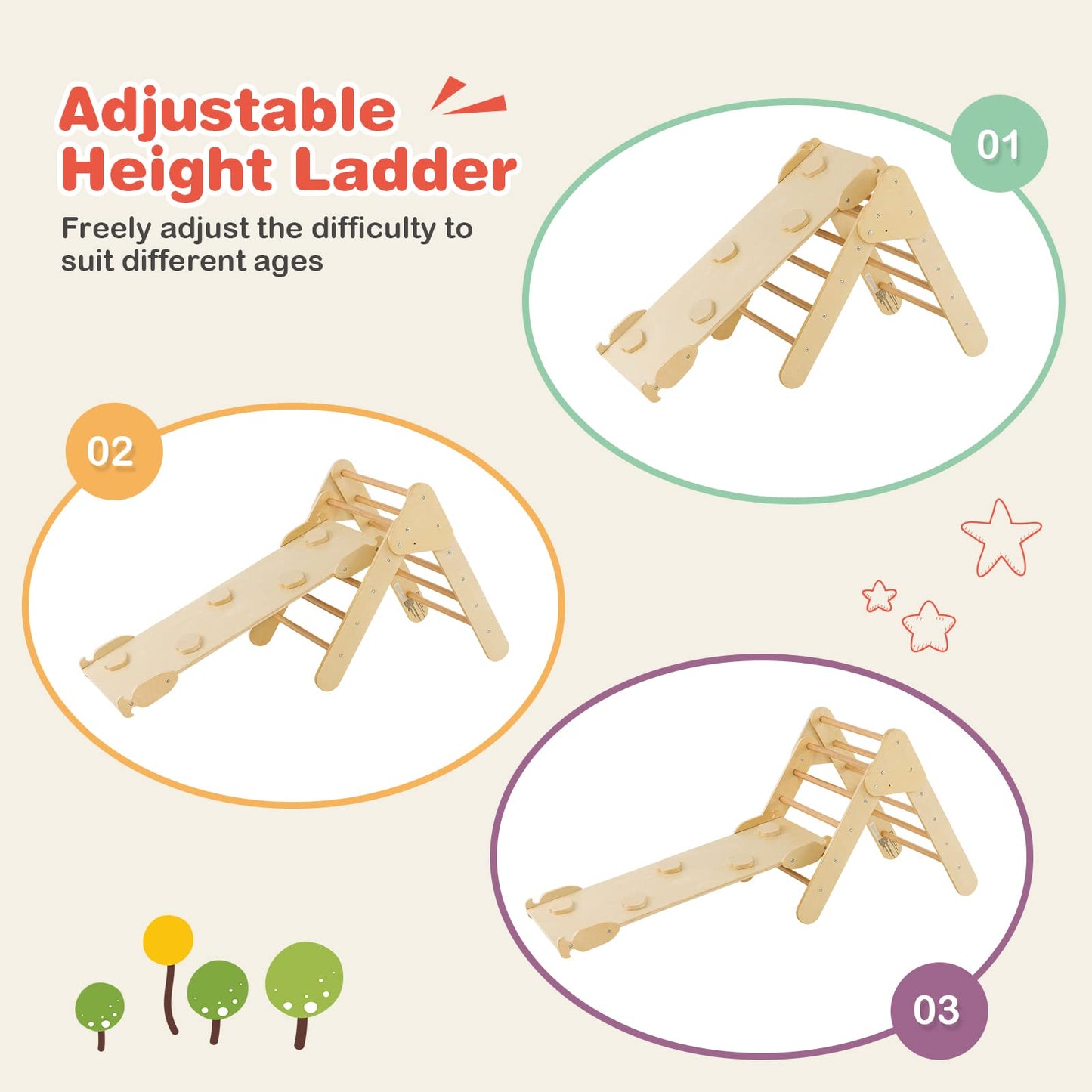 Triangle Climbing Toys with Climbing Triangle Arch Ramp