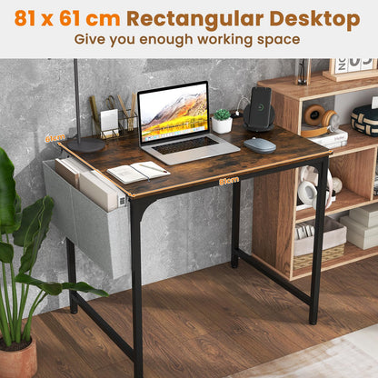Home Office Desk with Charging Station and Storage Bag