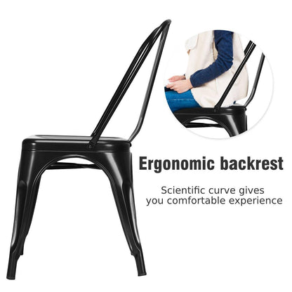 Metal High Back Bar Stools 45cm with Removable Backrest