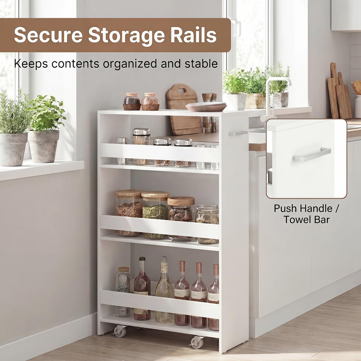 GiantexUK 4-Tier Kitchen Storage Trolley