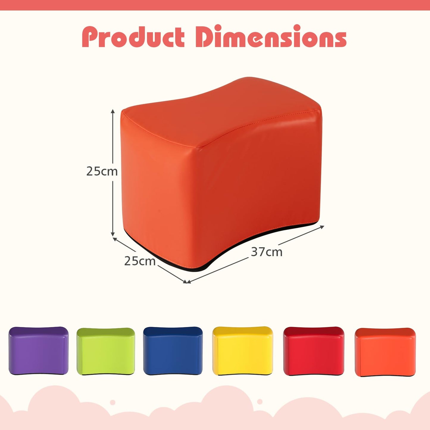 6-Piece Butterfly Stools Modular Soft Foam Seating Set with Waterproof PU Cover