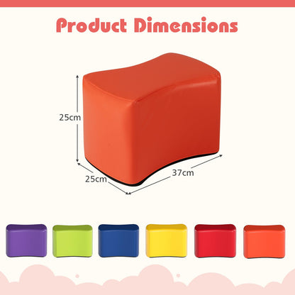 6-Piece Butterfly Stools Modular Soft Foam Seating Set with Waterproof PU Cover