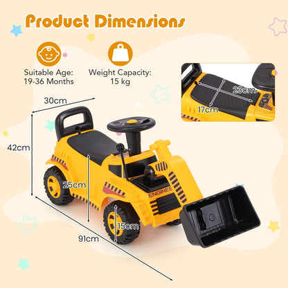Kids Ride on Excavator Bulldozer with Adjustable Front Bucket