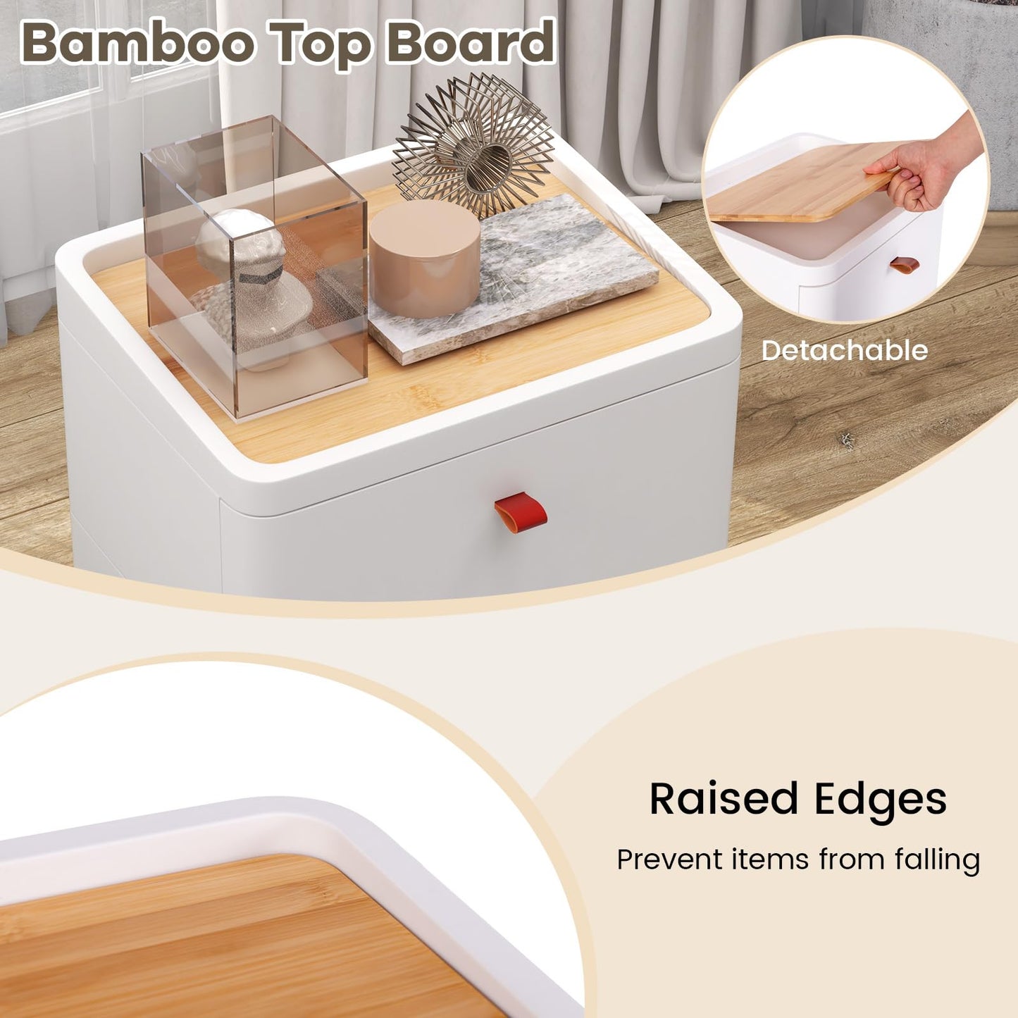 4-Drawer Dresser with Removable Organizer Tray and Solid Wood Legs